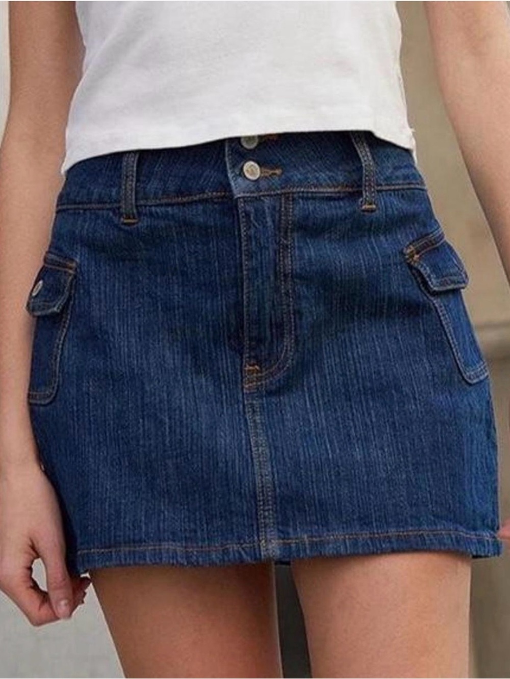 NWT. John Galt Dark Blue Agatha Denim Mini Skirt